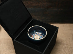 The Starlit Lotus Cup – Kintsugi Galaxy